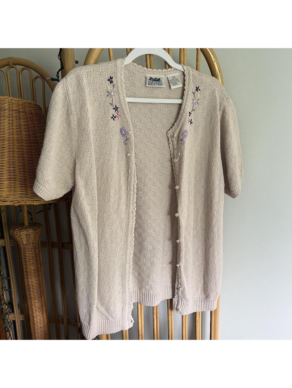 Northern Reflections Vintage Granny Floral Embroidered Button Up XL
